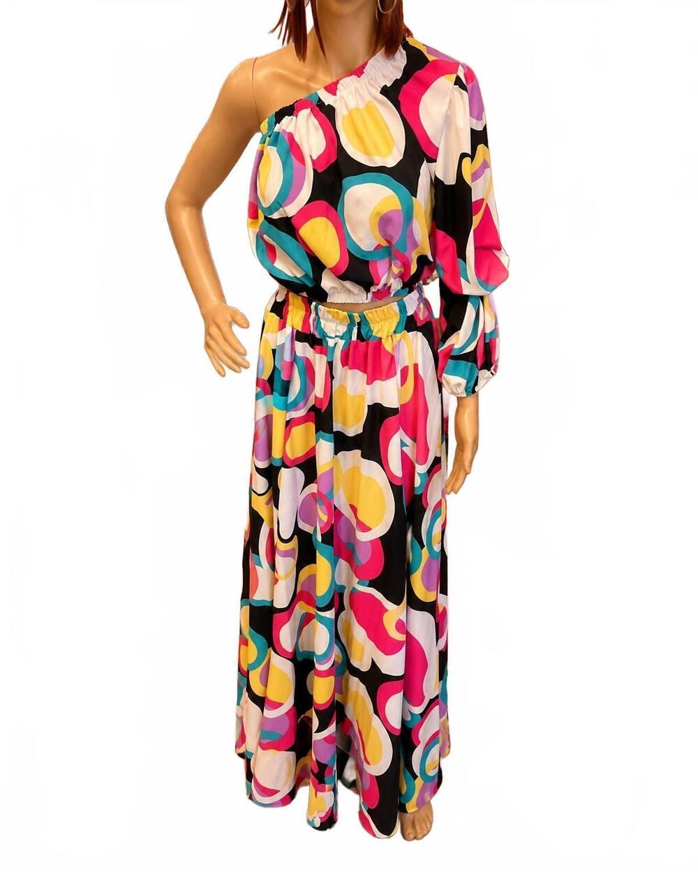 NEW KAREN T DESIGN women's cut and curve dress - plus in multi